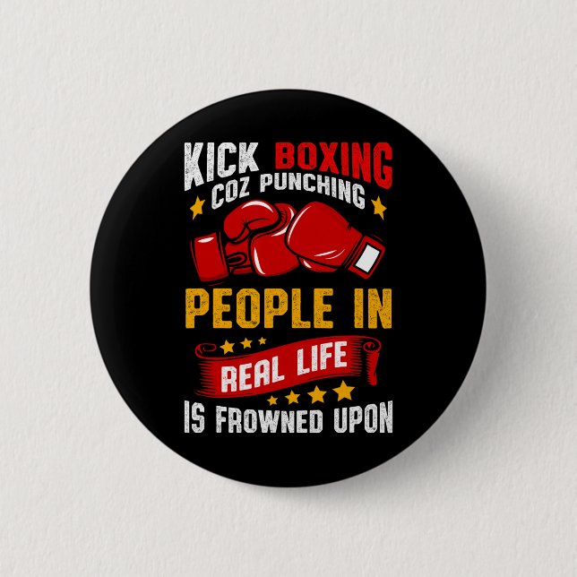 Lustiges Kickboxen  Button (Vorderseite)