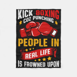 Lustiges Kickboxen Fleecedecke