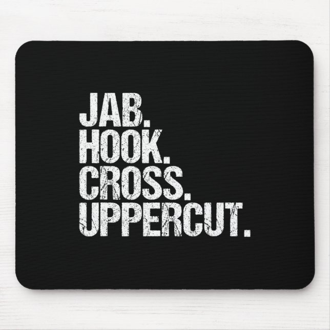 Lustiges Kickboxen Jab Hook Cross Uppercut  Mousepad (Vorne)