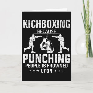 Lustiges Kickboxen, weil das Schlagen von Menschen Karte
