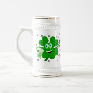 Lustiges Kleeblatt Stein St. Patricks Tages Bierglas