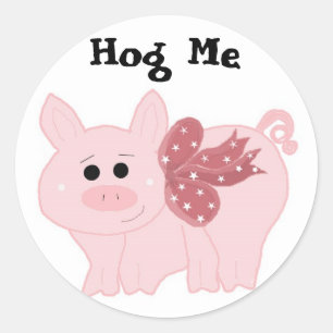 Lustiges kleines Ferkel Hog Me Runder Aufkleber