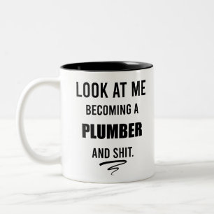 Lustiges Klempner T-Shirt Klempner Geschenk Klempn Zweifarbige Tasse