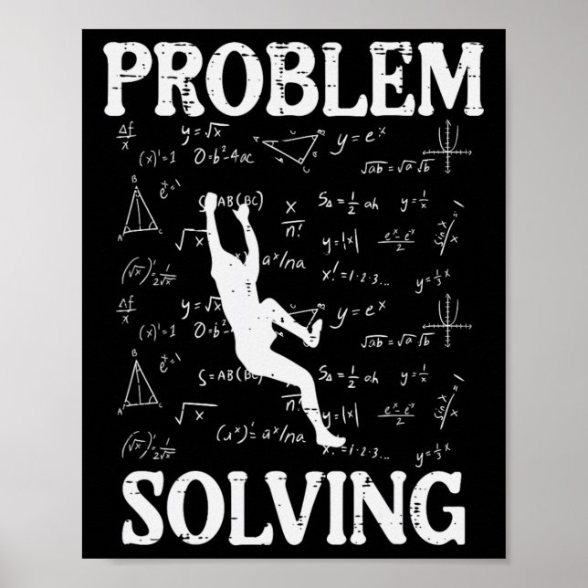 Lustiges Kletterproblemlösungs-Math-Formeln Männer Poster (Vorne)