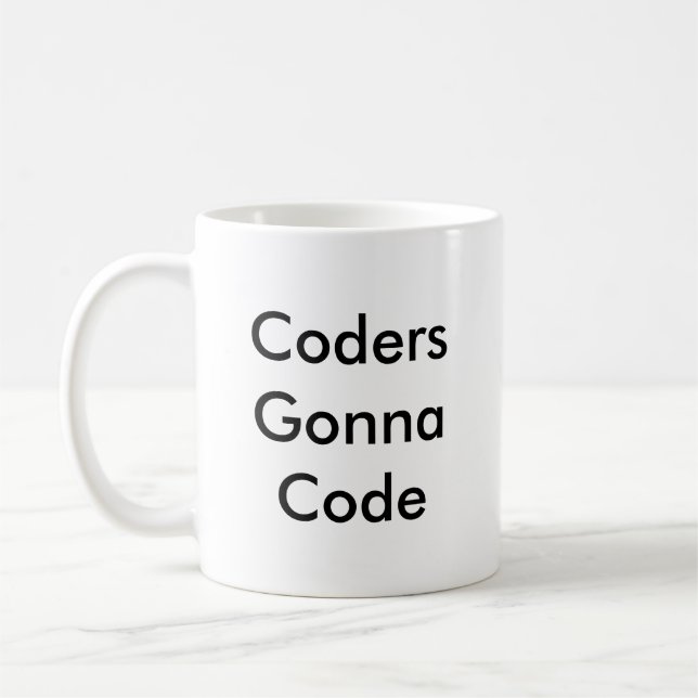 Lustiges Kodierer-Geschenk-'Kodierer, die zu Code Kaffeetasse (Links)
