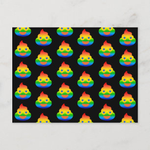 Lustiges Koto-Emoji Regenbogenfarbe Lächelndes Ges Postkarte