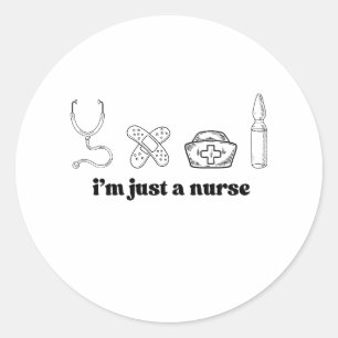 Lustiges Krankenschwester-Zitat Medizin-Sticker-De Runder Aufkleber