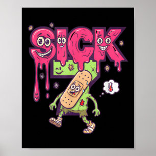 Lustiges Krankes Sieben Meme T-Shirt Sechs Sieben  Poster