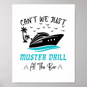 Lustiges Kreuzfahrt-Muster-Drill-Trinkdesign  Poster