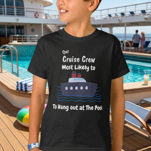 Lustiges Kreuzfahrtpool-Kinder-Schwarz-Personalisi T-Shirt