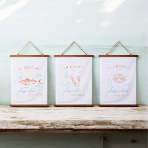 Lustiges Küchen Humor Foodie Zitat Poster Set Wandteppich Mit Holzrahmen