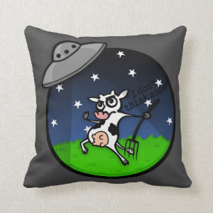 LUSTIGES KUH-ALIEN-ABDUKTIONS-QUADRATthrow-KISSEN Kissen