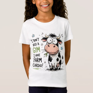 Lustiges Kuhbauernhof Cardio Kinder T-Shirt