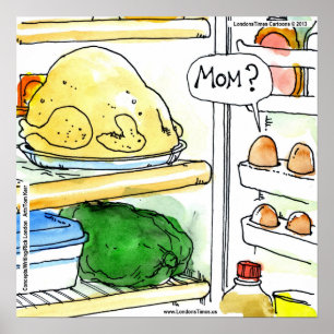 Lustiges Kühlschrank-Hühnerei-Familienposter Poster