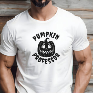 Lustiges Kürbis-Professor-Schwarz-Typografie-T-Shi T-Shirt