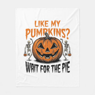 Lustiges Kürbisskelett Halloween Pie Shirt_1 Fleecedecke