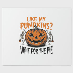 Lustiges Kürbisskelett Halloween Pie Shirt_1 Geschenkpapier