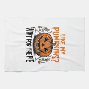 Lustiges Kürbisskelett Halloween-Pie-Shirt_1 Geschirrtuch