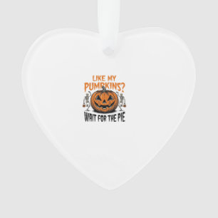 Lustiges Kürbisskelett Halloween-Pie-Shirt_1 Ornament