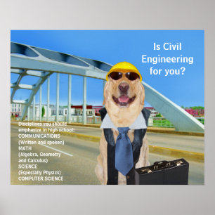 Lustiges Labrador-Wissenschafts-Technik-Plakat Poster