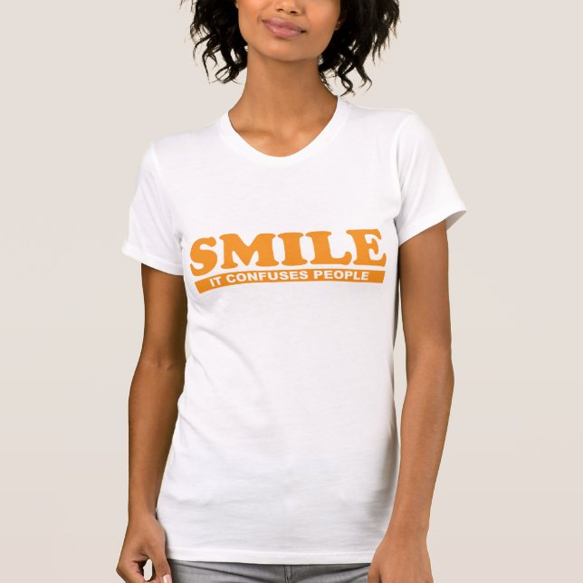 Lustiges Lächeln verwirrt es Leute-T-Shirt T-Shirt (Vorderseite)