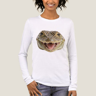 Lustiges Lächelnder-Eidechsen-Langarmshirt Tri-Blend Shirt