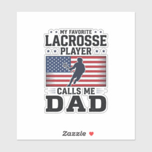 Lustiges Lacrosse-Vater-Amerikanische-Flagge-Vinta Aufkleber