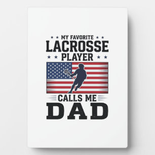 Lustiges Lacrosse-Vater-Amerikanische-Flagge-Vinta Fotoplatte