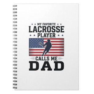 Lustiges Lacrosse-Vater-Amerikanische-Flagge-Vinta Notizblock