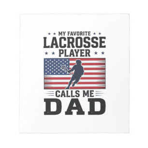Lustiges Lacrosse-Vater Amerikanisches Flagge Vint Notizblock