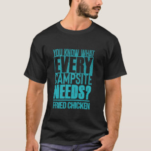 Lustiges Lagerfeuer-Essen Camping und Frittiertes T-Shirt