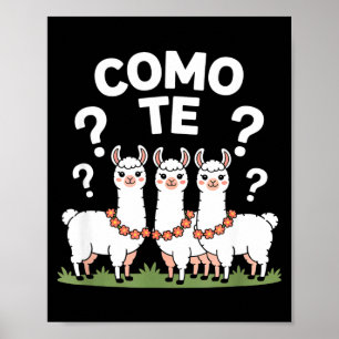 Lustiges Lama-Blumengirlande como te Fragezeichen  Poster