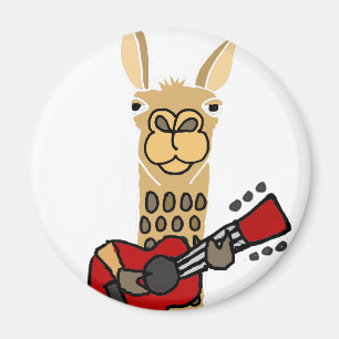 Lustiges Lama, das Gitarre spielt Magnet