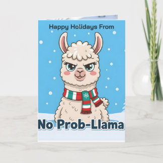 Lustiges Lama Kein-Problem-Lama Foto Weihnachten Karte