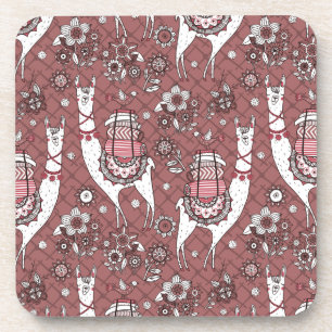 Lustiges Lama-Muster Getränkeuntersetzer