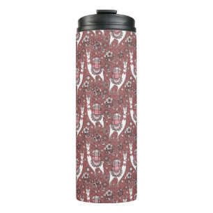 Lustiges Lama-Muster Thermosbecher
