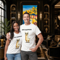 Lustiges Lama-T-Shirt mit Spruch 'Spit Happens'