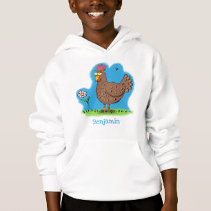 Lustiges Landhuhn rustikale skurrile Cartoonfigur Hoodie