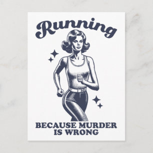 Lustiges Laufen Weil Mord Falsch Ist Retro Postkarte