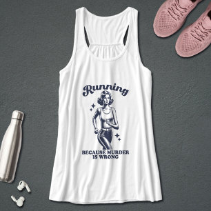 Lustiges Laufen Weil Mord Falsch Ist Retro Tank Top