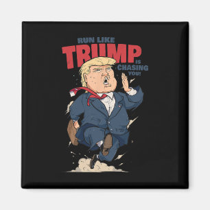 Lustiges Laufshirt, als ob Trump dich jagt Lustige Magnet