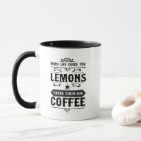Lustiges Leben Zitronen Kaffee Wortkunst