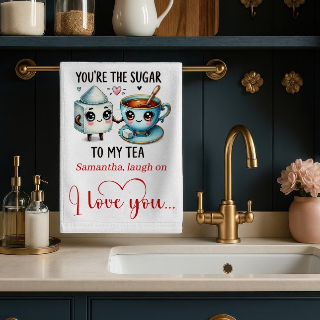 Lustiges Lebensmittel-Liebesgeschenk Personalisier Geschirrtuch (Funny Food Love Gift Kitchen Towel Personalized)