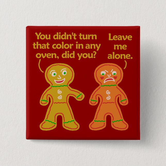Lustiges Lebkuchen-Fake-TAN-Weihnachten Button (Vorderseite)