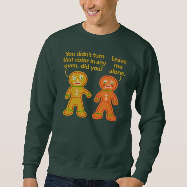Lustiges Lebkuchen-Fake-TAN-Weihnachten hässlich Sweatshirt (Vorderseite)