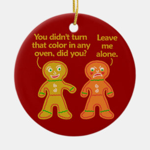Lustiges Lebkuchen-Fake-TAN-Weihnachten Keramik Ornament