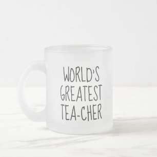 Lustiges Lehrer-Dankeschön-Teeglas-Geschenk Mattglastasse