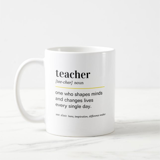 Lustiges Lehrer-Definitions-Geschenk Kaffeetasse (Links)
