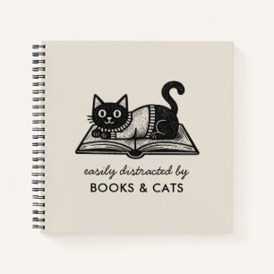 Lustiges Leicht ablenkbar durch Bücher und Katzen 
