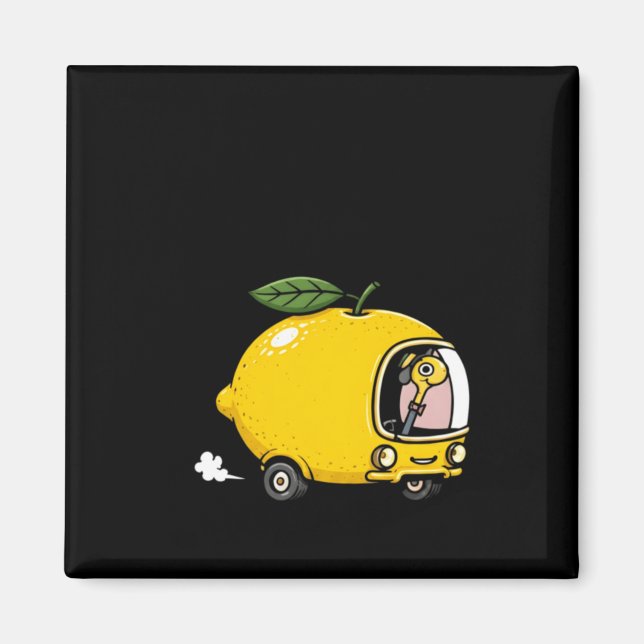 Lustiges Lemonen Auto Flamingo 1 Magnet (Vorne)
